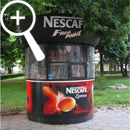 Photo 2: Nescafe coffee advertising kiosk.