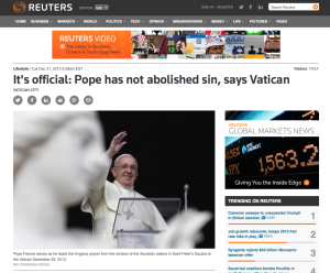 Reuters' article on Pope Francis