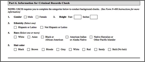 Figure 2. Racial Identity Questions on Form N-400