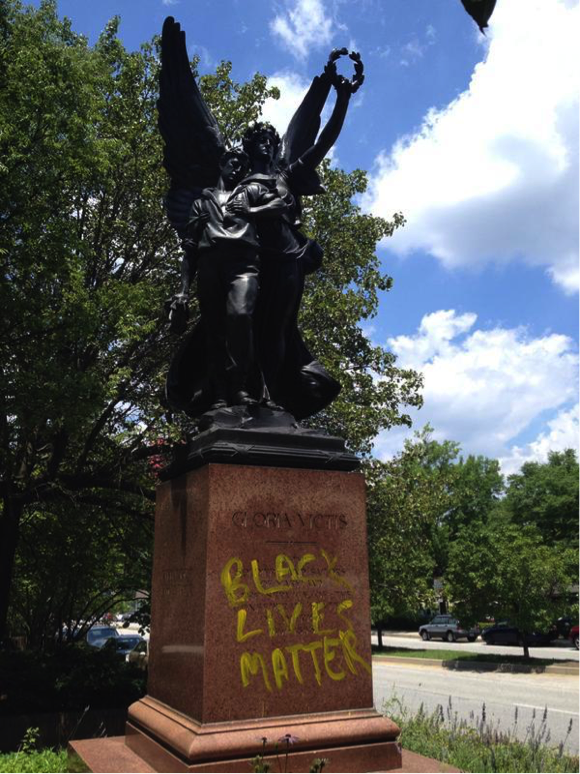 Fig. 5: Confederate Monument in Baltimore, defaced.